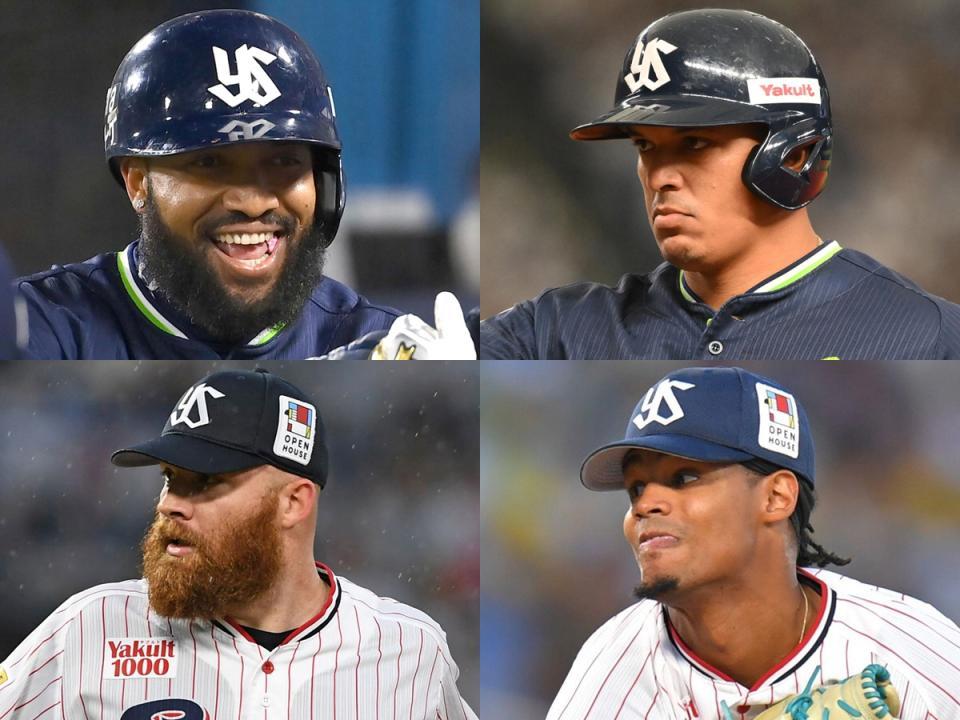 　（左上から時計回りに）ヤクルト・サンタナ、オスナ、ロドリゲス、サイスニード