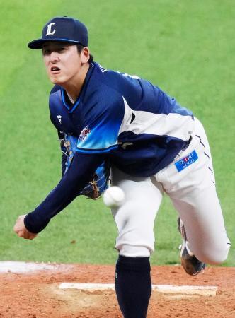 　日本ハム戦に先発し、８回無失点で２勝目を挙げた西武・隅田＝エスコンフィールド