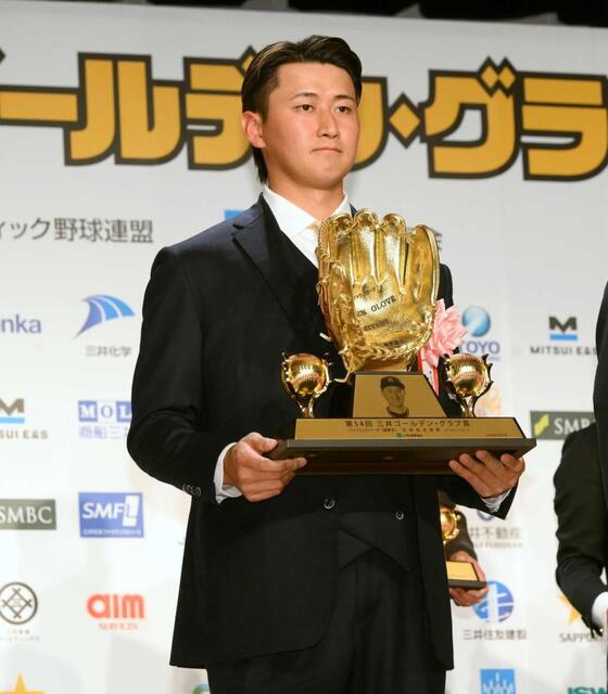 　ゴールデン・グラブ賞を受賞した紅林（撮影・堀内翔）