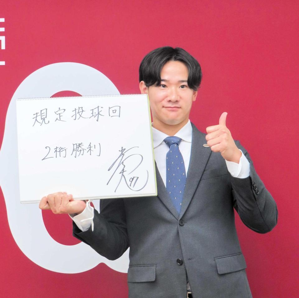 　４００万増の来季年俸３８００万円で契約を更改した井上