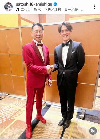 　上重聡アナウンサーのインスタグラム（＠ｓａｔｏｓｈｉ１８ｋａｍｉｓｈｉｇｅ）から