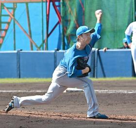　１イニングを１安打無失点と好投した島本（撮影・持木克友）