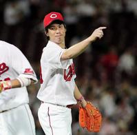 7回1失点で8勝目を挙げた前田(撮影・出月俊成)