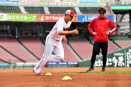 ダッシュをこなす森（撮影・畠山賢大）