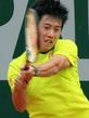 テニスの全仏オープンを控え、大会会場で汗を流す錦織圭=パリ(共同)