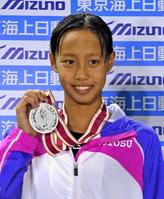 　競泳の夏季ジュニアオリンピック、ＣＳ（１８歳以下）の女子２００メートル平泳ぎで準優勝した今井月