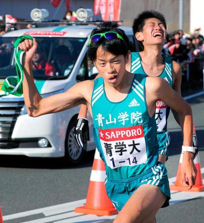 東京マラソンに出場する青学大・下田（代表撮影）
