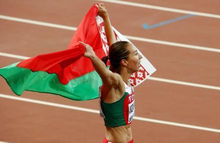 　２０１５年世界選手権で女子８００メートルを制したマリナ・アルザマソワ＝北京（ロイター＝共同）