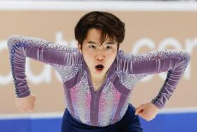 　男子ＳＰでトップに立った友野一希（共同）