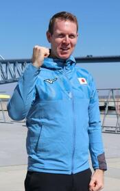 　今季からローイング日本代表のヘッドコーチを務めるマックス・ロワン氏＝８日、東京・海の森水上競技場