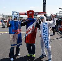 　コースウォークを楽しむファン（撮影・神子素慎一）