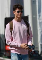 　サーキット入りするハース・フェラーリのオリバー・ベアマン（撮影・神子素慎一）