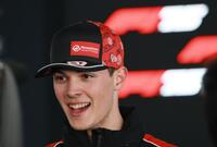 インタビューに応じるハース・フェラーリのオリバー・ベアマン（撮影・神子素慎一）