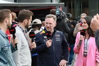 　インタビューに応じるレッドブル・ホンダのクリスチャン・ホーナー代表（撮影・神子素慎一）