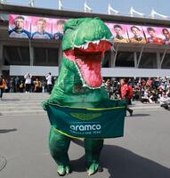 　コスプレして楽しむファン（撮影・神子素慎一）