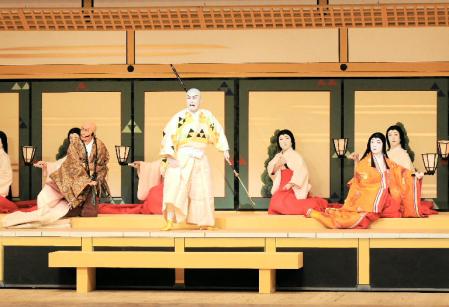 新歌舞伎十八番の内「高時」で、主人公北条高時に扮する市川右近＝京都南座