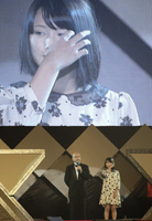 サプライズで金子剛支配人(左)から城恵理子の復帰が発表された=大阪城ホール(撮影・坂部計介)