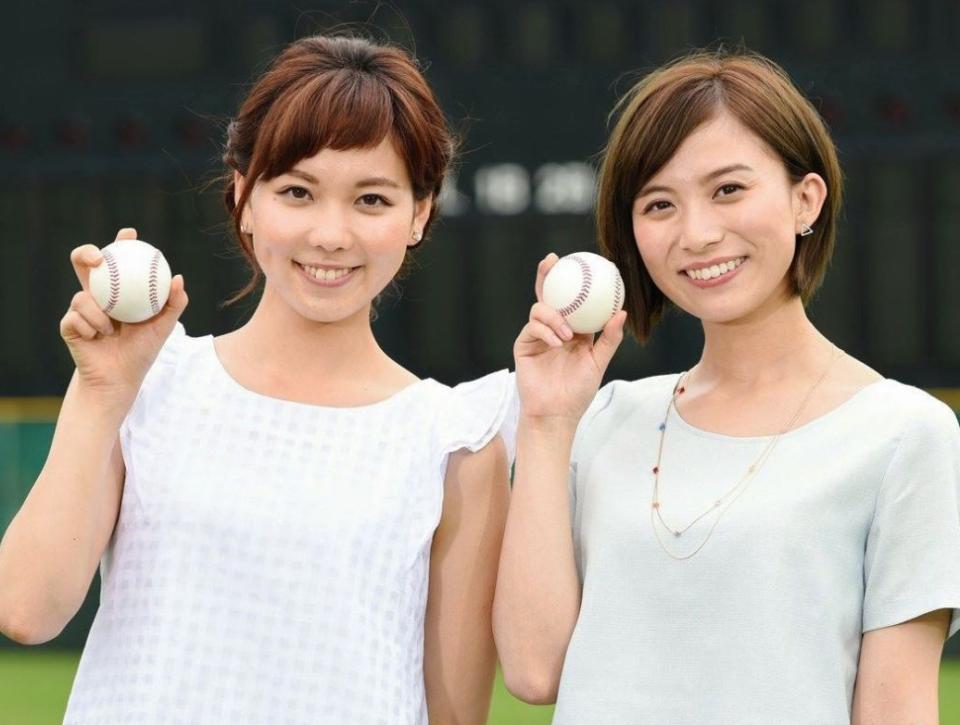 テレビ朝日の山本雪乃アナ（右）とＡＢＣのヒロド歩美アナ
