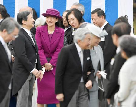 　天皇、皇后両陛下主催の秋の園遊会に１２年ぶりに出席された皇太子妃雅子さま