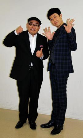 古舘伊知郎との再共演を楽しみにした小籔千豊（右）と兵動大樹＝東京・湾岸スタジオ