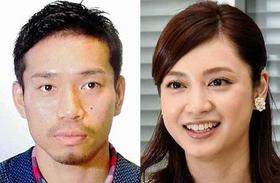 長友佑都(左)と平愛梨