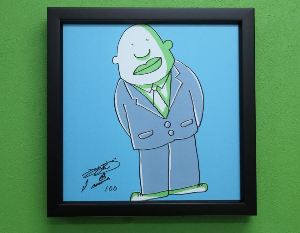 　三村マサカズのアート作品「人間（ななめ）」