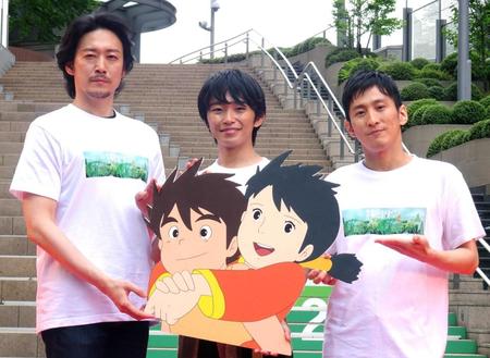 　舞台「未来少年コナン」に出演する加藤清史郎（中央）。左は宮尾俊太郎、右は成河