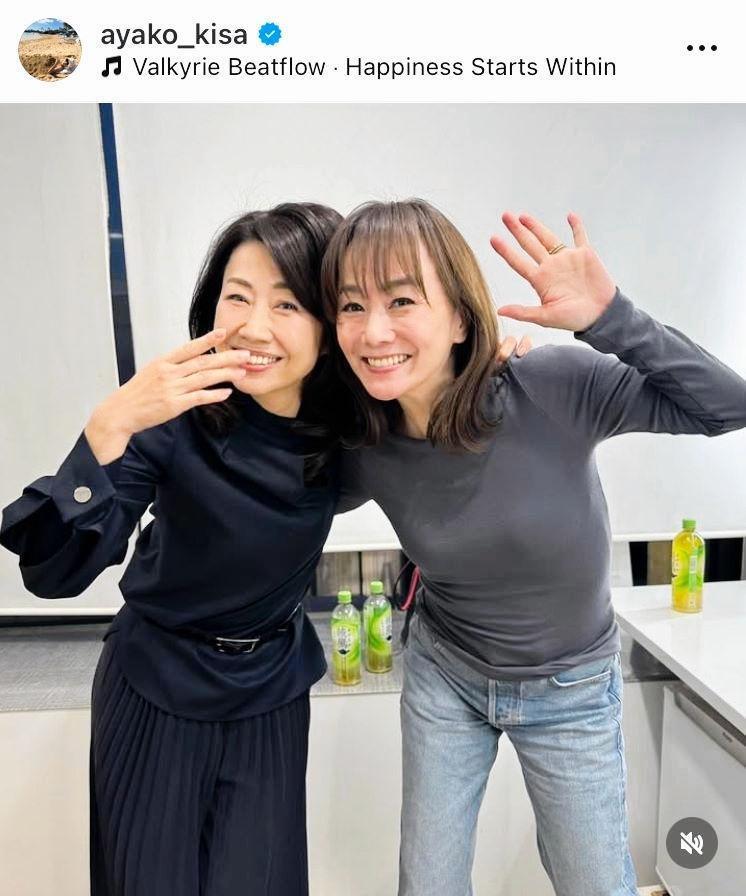 佐々木明子アナとの２ショットをアップする木佐彩子のインスタグラム＠ａｙａｋｏ＿ｋｉｓａより。
