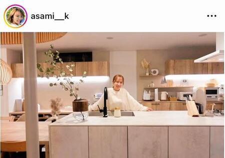 キッチンもこの大きさ！紺野あさ美のインスタグラム＠ａｓａｍｉ＿＿ｋより