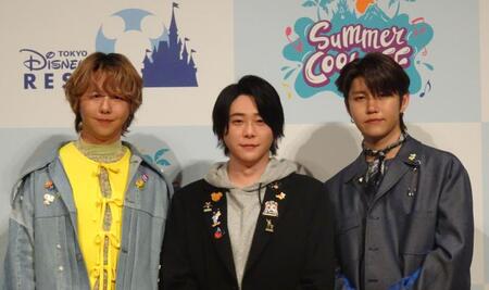 　東京ディズニーリゾートとのコラボ企画を行うＭｒｓ．ＧＲＥＥＮ　ＡＰＰＬＥ（左から）藤澤涼架、大森元貴、若井滉斗