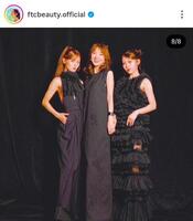 娘２人と。君島十和子さんのインスタグラム＠ｆｔｃｂｅａｕｔｙ．ｏｆｆｉｃｉａｌ（９月７日付）より