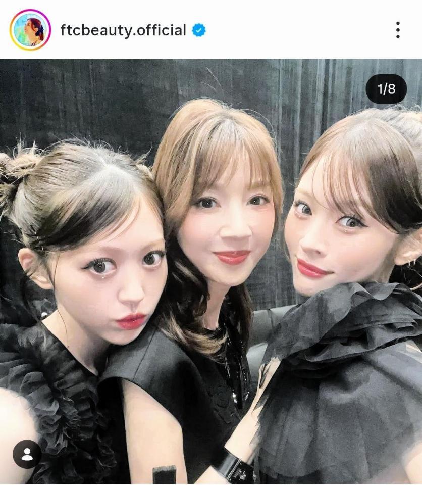 娘２人と。君島十和子さんのインスタグラム＠ｆｔｃｂｅａｕｔｙ．ｏｆｆｉｃｉａｌ（９月７日付）より