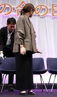 映画「ママがもうこの世界にいなくても　私の命の日記」お披露目試写会に登壇した川口春奈（撮影・伊藤笙子）