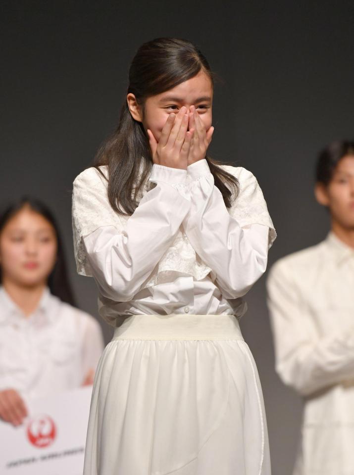 グランプリに輝き、嬉し涙を流す田淵結真さん（撮影・千葉大輝）