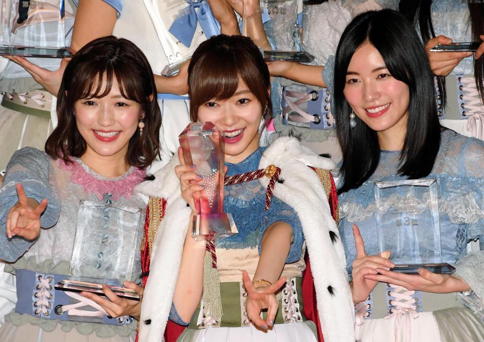 卒業を発表した渡辺麻友、３連覇を達成した指原莉乃、３位の松井珠理奈