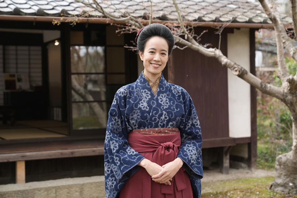 連続テレビ小説『ブラッサム』（NHK総合）の山口県岩国市でおこなわれたロケ報告会にて、主演の石橋静河　(C)NHK