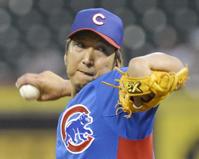 アストロズ戦の6回に登板し、2/3回を無失点のカブス・藤川(共同)