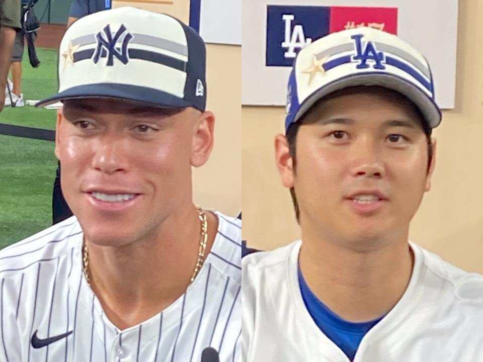 　アーロン・ジャッジ（左）と大谷