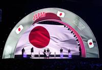 　サッカーＷ杯北中米３カ国大会の組み合わせ抽選で、Ｆ組に決まった日本（共同）