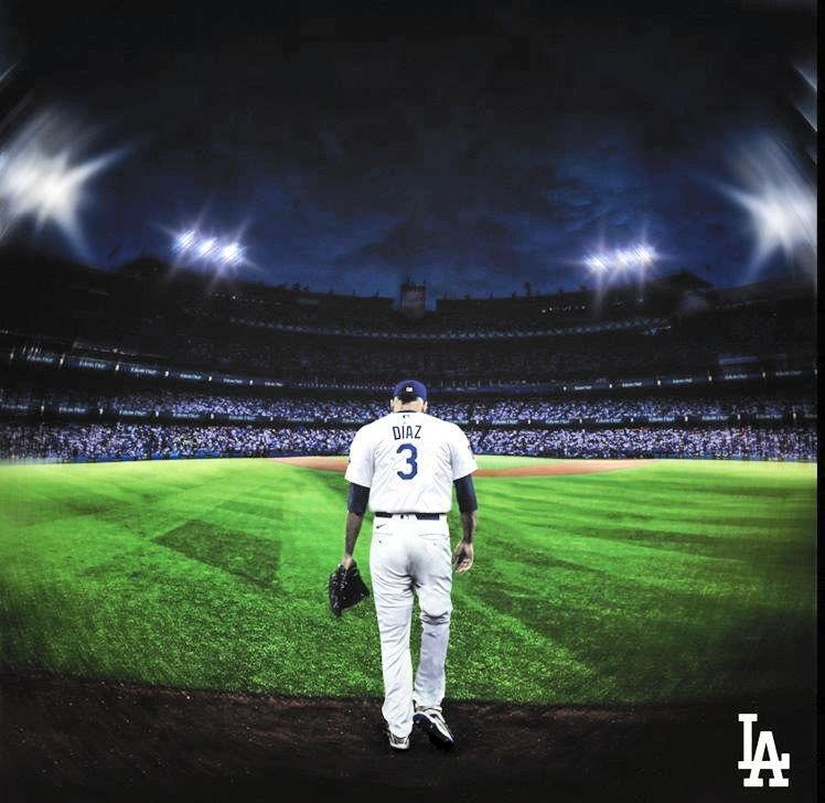 　ディアスの登場シーンをイメージしたグラフィック（ロサンゼルス・ドジャース提供）