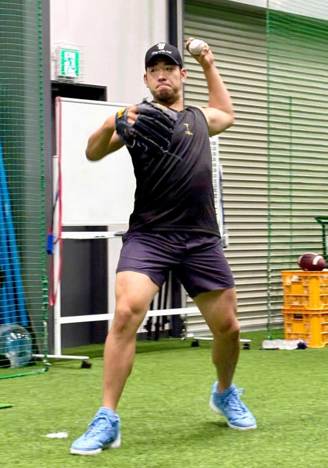 　自主トレーニングを公開したエンゼルスの菊池