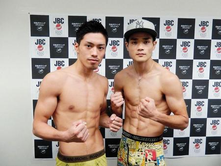 初防衛戦に臨む伊藤雅雪（左）と挑戦者・江藤伸悟