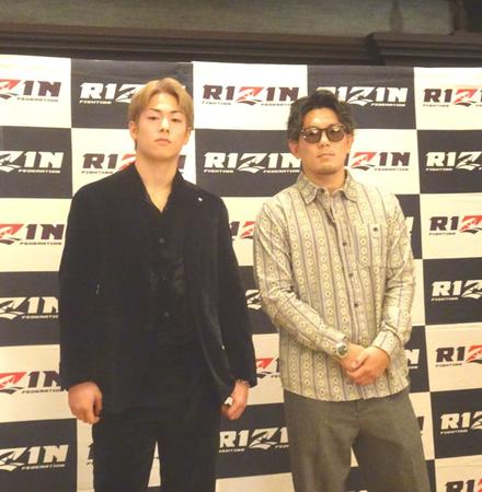 大みそかの「ＲＩＺＩＮ．４５」で対戦が決まった三浦孝太（左）と皇治