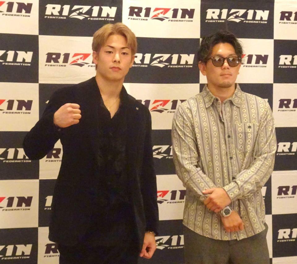 　大みそかの「ＲＩＺＩＮ．４５］で皇治（右）と対戦する三浦孝太