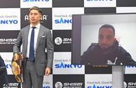 　ＷＢＡ世界Ｓフライ級タイトルマッチ、ホスベル・ロペス戦が決まった井岡一翔（撮影・三好信也）