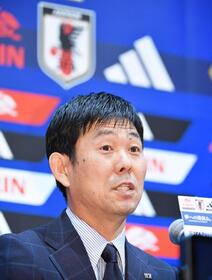 　Ｗ杯アジア最終予選２試合のメンバーを発表した日本代表・森保監督（撮影・開出牧）