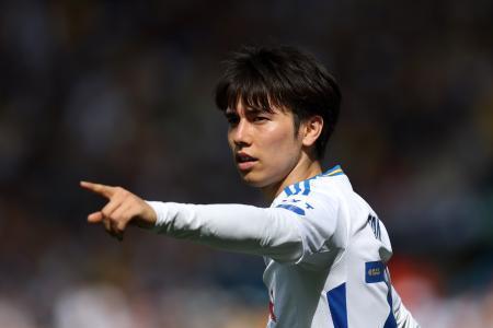 　田中碧＝１２日、リーズ（ゲッティ＝共同）