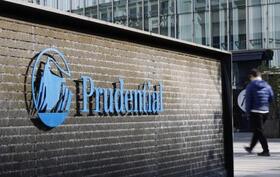 　プルデンシャル生命保険のロゴマーク＝東京都千代田区