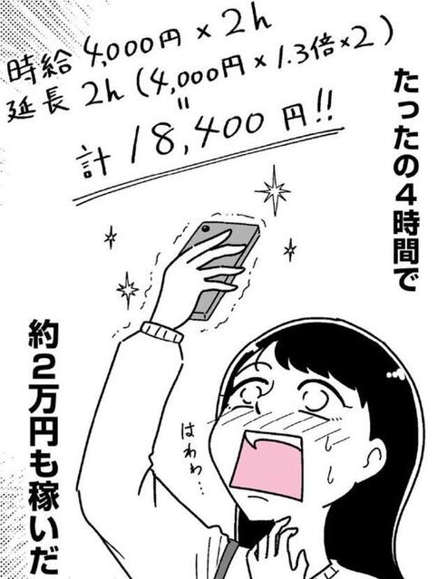 たった4時間で2万円！（うみの韻花さん提供）