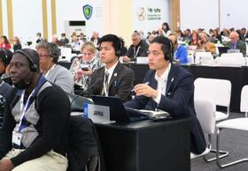 　ワシントン条約の締約国が開いた全体会合＝４日、ウズベキスタン・サマルカンド（共同）